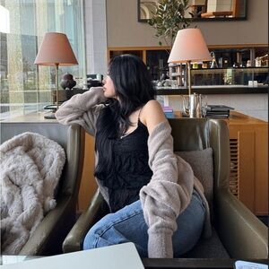 ❌SOLD❌Dreamy glitter top black sparkly cami tank top tht